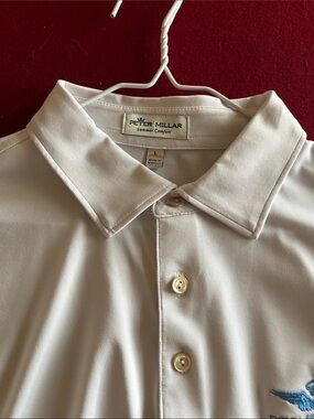 Peter Millar Men's Cream Polo - Lightweight Button Placket
